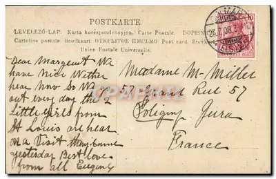 Siostra w modlitwie — 1908 — Dauguy, n° 1397/98 — Rewers