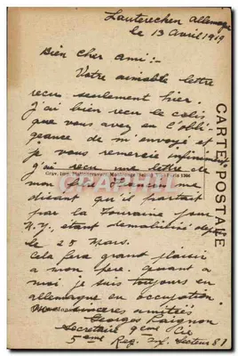 Geral Hirschauer — retrato militar — Grav. Imp. Platingravure (Seinl) Paris 1906 — Verso
