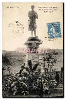 PENNE (Tarn) — Monumento aos Mortos da Grande Guerra 1914-1918 — editor não visível