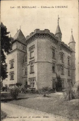 Souillac — Castelo de Cieurac — Fototipia B. sent at 411, Lonté, Brive