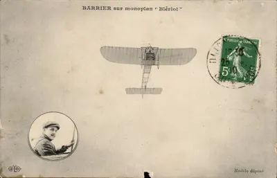 BARRIER sobre monoplano "Blériot" — Editor ELD, modelo depositado