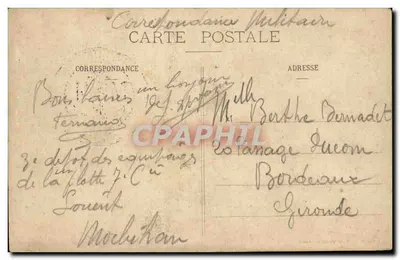 O Couraçado "Justice" — navio de guerra francês — Coleção H. Caillot, n°4024 — Verso