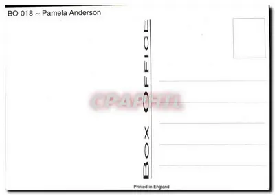 Pamela Anderson — zdjęcie studiowe w czarnej bieliznie — Box Office — Rewers