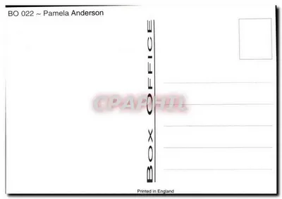 Pamela Anderson — fotografia promocyjna — Box Office, nr BO 022 — Rewers