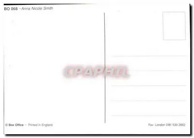 Anna Nicole Smith — fotografia promocyjna — Box Office, nr BO 068 — Rewers