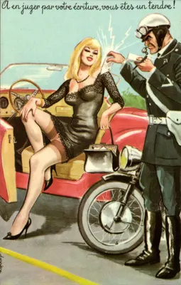 Conductrice en voiture — Contrôleur de circulation — n° 50322