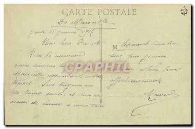 S.S. Amiral Magon — vapor no mar agitado — Grimaud, 54 rue Masedon - Marseille — Verso