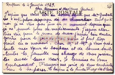 Paquebote "ILE-DE-FRANCE" — ilustração marítima — G. F. Le Havre — Verso