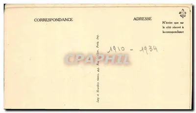 Paquebote "Mustapha II" — Companhia de Navegação Mista (Cie Touache) — editora impr. Lory et Neudéin, Paris — Verso