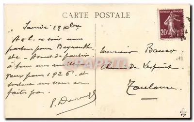 S.S. D'ARTAGNAN — Cie des Messageries Maritimes — tarjeta postal — Reverso