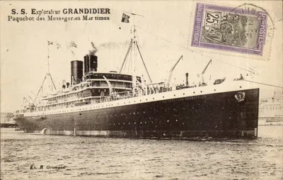 S.S. Explorateur Grandidier — Paquebot des Messageries Maritimes — Éditeur H. Grimaud