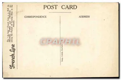 S.S. France — Cruzeiro mediterrâneo a Nápoles — French Line, 1930 — Verso