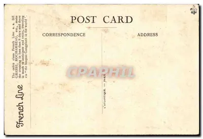 S.S. "Rochambeau" — Cruzeiro transatlântico — French Line — Verso