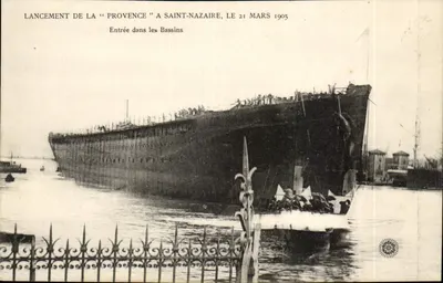 "Provence" gemisinin Saint-Nazaire'da Başlangıcı — Bassinlere Girişi — 21 Mart 1905