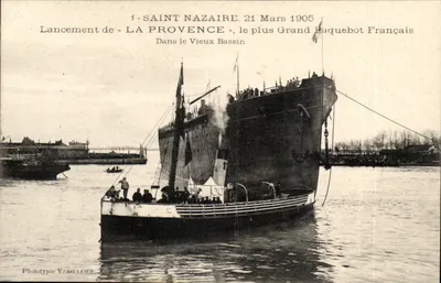 Saint-Nazaire — Lancement du paquebot « La Provence » — Phototypie Vasselier, Nantes