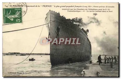 Lancement de la "FRANCE" — le plus grand paquebot français — St-Nazaire
