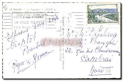 Le Havre — Liner "Liberté" — Bel — Rewers
