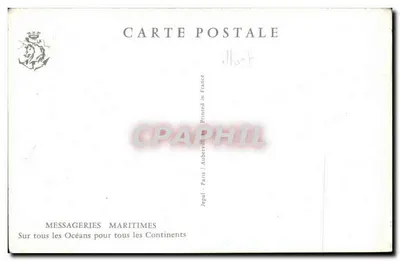 Paris — Arco do Triunfo — Messageries Maritimes — Verso