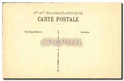 Paquebot « PARIS » — El « Sun deck. » — Cie Générale Transatlantique — Reverso