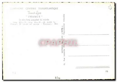French Line — Najdłuższy statki pasażerski na świecie — Spółka Generalna Atlantycka — Rewers