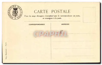 Cabine de luxo — Messageries Maritimes — "D'ARTAGNAN" — Imp. Dauvissat - Paris — Verso