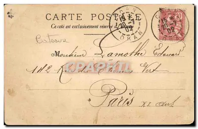 Navio Ville de Naples — Companhia Geral Transatlântica — Ateliers D.A. LONGUET, Paris — Verso