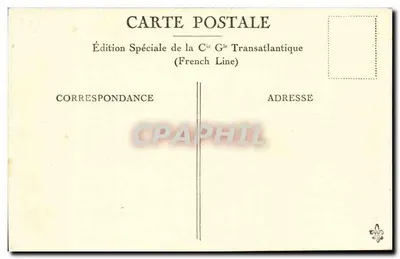 Pałacowiec "CUBA" — 131 metrów długości, 11.900 t, 10.250 KM — Wydanie Specjalne Spółki Gé Transatlantique (French Line) — Rewers