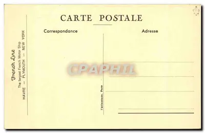 M/S "LAFAYETTE" — C.G. TRANSATLANTIQUE — carta postal — Verso