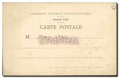 O navio de passageiros « La Lorraine » — Compagnie Générale Transatlantique — editor Jop. Bertrand, Paris — Verso