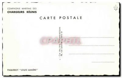 Paquebote "Louis Lumière" — Compagnia Marítima dos Carregadores Reunidos — editora Cie des Arts Photomécaniques — Verso