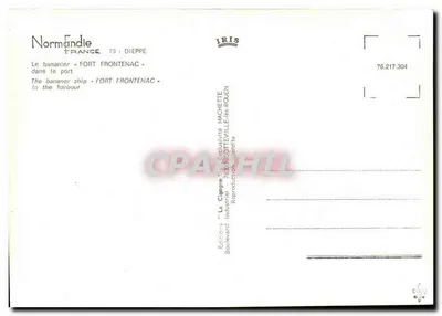 O navio bananeiro FORT FRONTENAC — no porto — Edições Normandia, série 76.217.304 — Verso