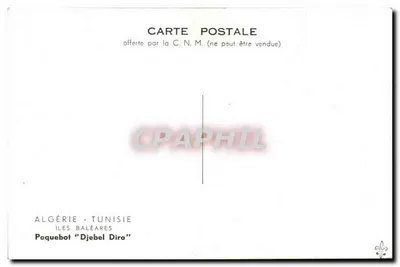 Algieria - Tunezja — Paquebot "Djebel Dira" — oferowana przez C.N.M. — Rewers
