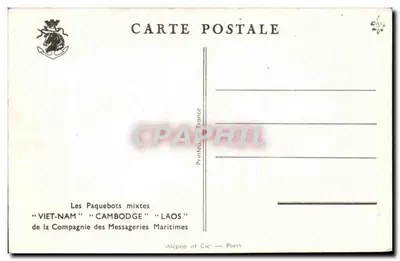 Pasażery mieszani "VIET-NAM" "CAMBODGE" "LAOS" — Spółdzielnia Przewozów Morskich — wydawca Alcée & Cie, Paryż — Rewers