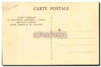 Paquebote "SIDI-BEL-ABBÈS" — S.G.T.M. — Sociedade Geral de Transportes Marítimos a Vapor — Verso