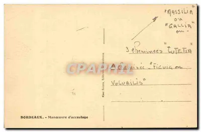 Bordeaux — Manœuvre d'accostage — Tito — Verso