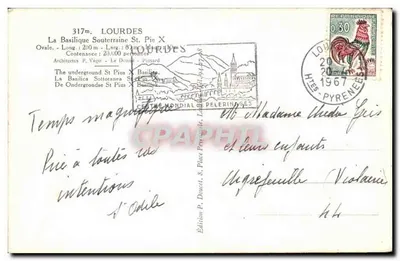 Basílica subterrânea São Pio X — Lourdes — Edição Edluf — Verso