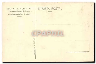 Jaskinia Altamira — Przehistoriczna malowidło byka — Blass, S.A. Madrid — Rewers