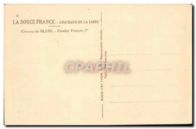 Castelo de Blois — Escada François — Edição de Arte YVON, Paris — Verso