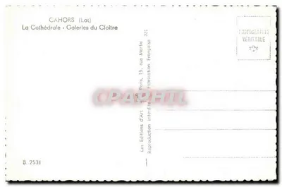 Cahors (Lote) — A Catedral - Galerias do Claustro — Les Éditions d'Art, Paris — Verso