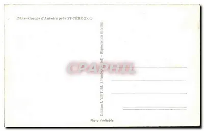 Góry Autoire blisko ST-CÉRÉ (Lot) — Wydawnictwo J. VERTUEL — nr 15 bis — Rewers