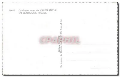 Villefranche-en-Beaujolais — Kilka widoków z Beaujolais (Rhône) — Wydawnictwo Cellard, Lyon — Rewers