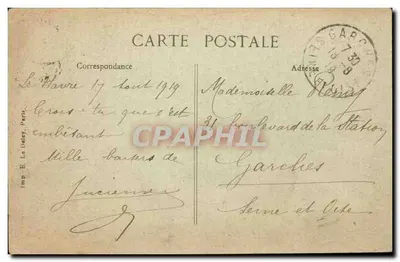 Sainte-Adresse — O Pão de Açúcar — Monumento erguido em memória do General Conde Lefebvre-Desnoëttes — Verso
