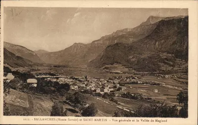 Sallanches (Haute-Savoie) e Saint-Martin — Vista geral e a Vale de Magland — L. Fauze, editor, em Annemasse (Haute-Savoie)