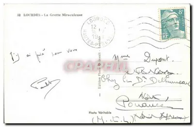 Lourdes - Jaskinia Cudowna — Wydawnictwo Photo Véritable, nr 52 — Rewers