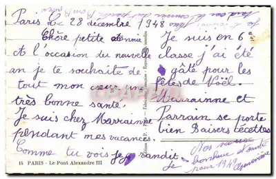 Paryż - Most Alexandre III — Wyd. P. Paris n°44 — Rewers