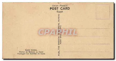 O Canal de Suez — Ancoragem de vapor em canal — Union Postale Orientale, n°15 — Verso