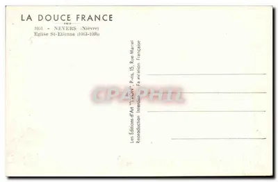 Kościół św. Etienne — Nevers (Nièvre) — Wydawnictwo Sztuki 'La Douce France' — Rewers
