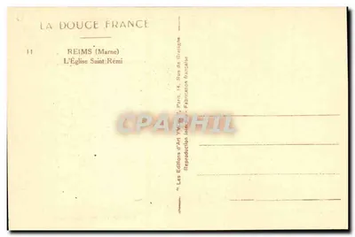 Reims — Igreja de São Rémi — Edições d'Art Yvart, Paris — Verso