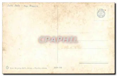 Isola Bella - Lago Maggiore — Wyd. Brynner & C., Como — nr 208-116 — Rewers