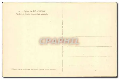 Igreja de Domrémy — Fontes onde Santa Joana foi batizada — Edição da Basílica Nacional — Verso
